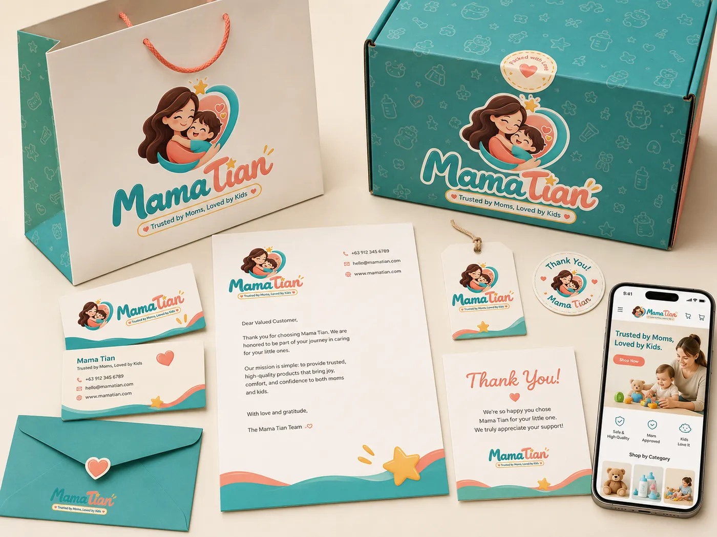 MamaTian gift packaging, bags and stationery